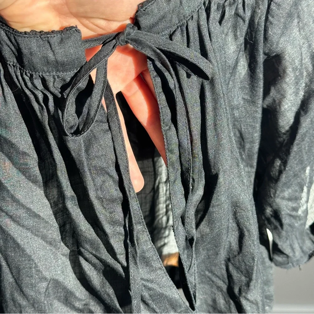 rag & bone New York Sheer Ramie Tie Front Top Size S - Picture 8 of 12